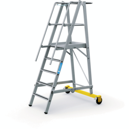 ZARGES Platformladder ZAP Safemaster Plus S verrijdbaar en in-/uitklapbaar met traverse