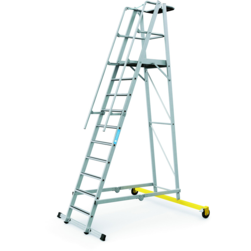 ZARGES Platformladder ZAP Safemaster Plus S verrijdbaar en in-/uitklapbaar met traverse
