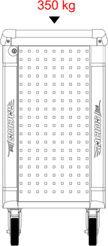 RACINGline BLACK/ROT Werkplaatswagen met 7 laden en 515 premium gereedschappen