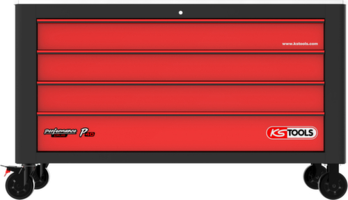 PERFORMANCEplus P40 BLACK/ROT Werkplaatswagen met 4 laden