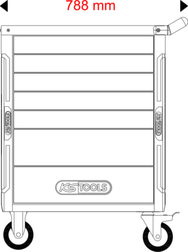 RACINGline BLACK/ROT Werkplaatswagen met 7 laden en 515 premium gereedschappen