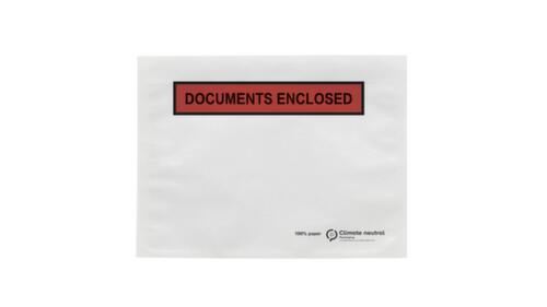 documenthoes van papier "Documents enclosed", DIN A5
