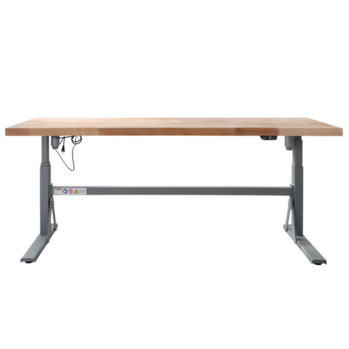 Elektrisch in hoogte verstelbare werkbank MASTER, RAL7037 stofgrijs