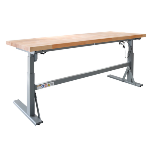 Elektrisch in hoogte verstelbare werkbank MASTER, RAL7037 stofgrijs