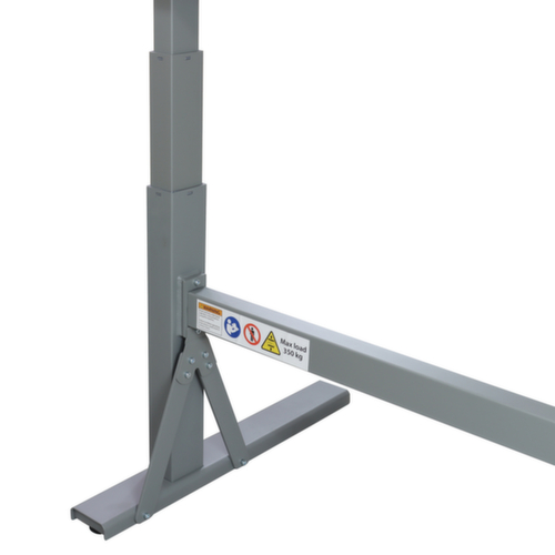 Elektrisch in hoogte verstelbare werkbank MASTER, RAL7037 stofgrijs