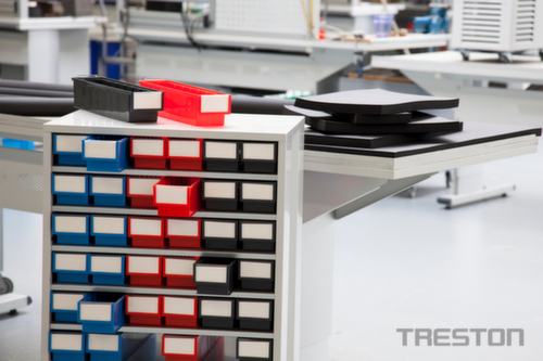 Treston Groot magazijn, 48 lade(n), RAL7035 lichtgrijs/blauw