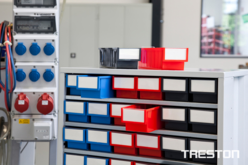 Treston Groot magazijn, 48 lade(n), RAL7035 lichtgrijs/blauw