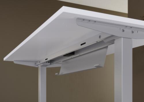 Elektrisch in hoogte verstelbare vergadertafel, breedte x diepte 2200 x 1030 mm, plaat grijs