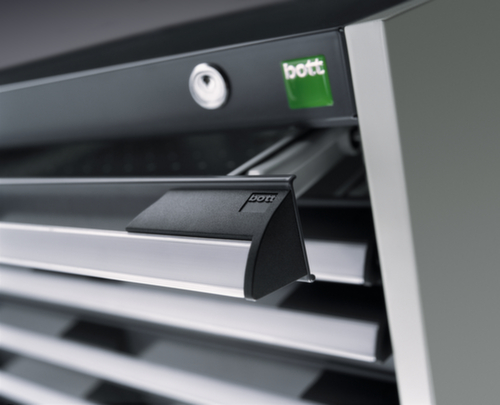 bott Ladekast cubio oppervlak 1300 x 750 mm, 11 lade(n), RAL7035 lichtgrijs/RAL7016 antracietgrijs