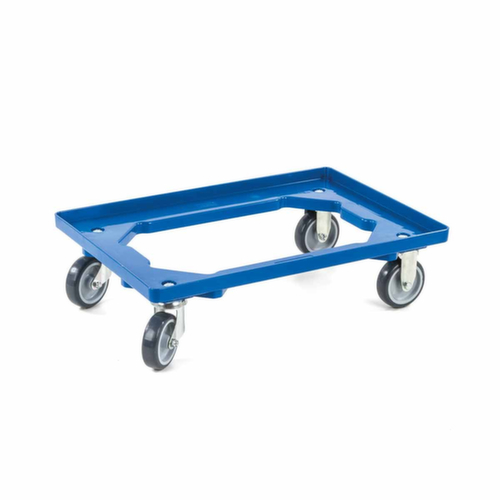 Transportwagen voor euronorm-bak met open hoekframe, draagvermogen 250 kg, TPE banden