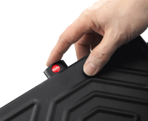 Hailo Enkelzijdige trapladder TopLine L100 met uittrekbare veiligheidsbeugel, 3 extra diepe geribbelde treden