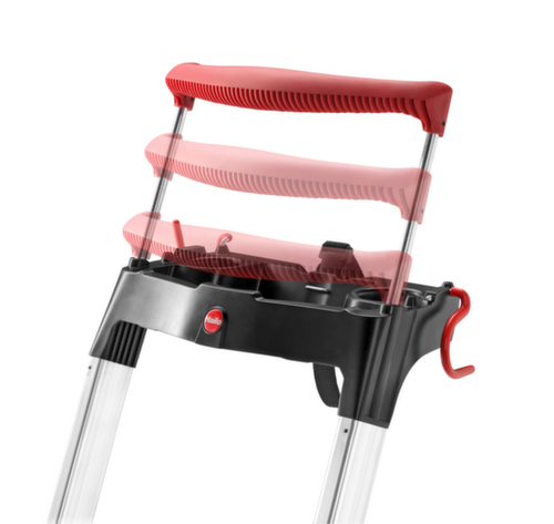 Hailo Enkelzijdige trapladder TopLine L100 met uittrekbare veiligheidsbeugel, 3 extra diepe geribbelde treden