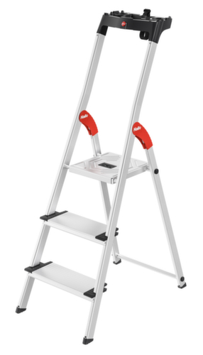 Hailo Enkelzijdige trapladder ComfortLine L80 met XXL-treden, 3 extra diepe geribbelde treden