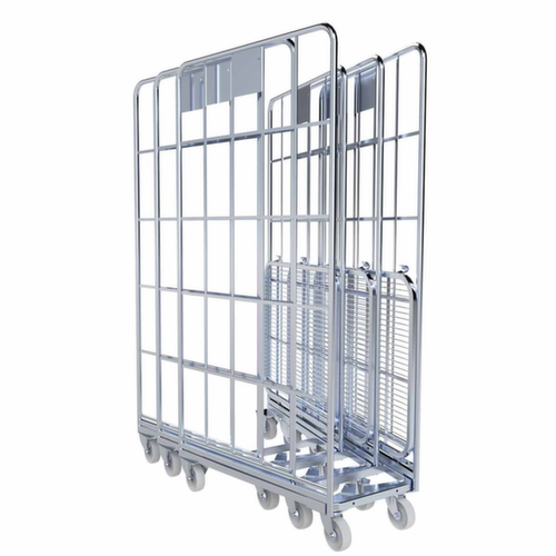 Nestbare rolcontainer nestainer® ERGO S, draagvermogen 500 kg, lengte x breedte 800 x 700 mm