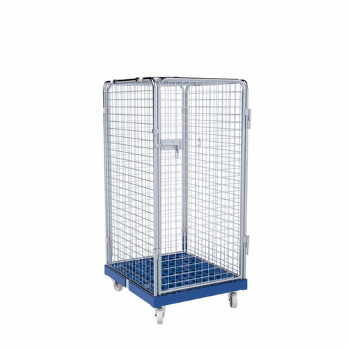 Veiligheidsrolcontainer rolltainer® ADB met kunststof plaat, draagvermogen 500 kg, lengte x breedte 815 x 724 mm