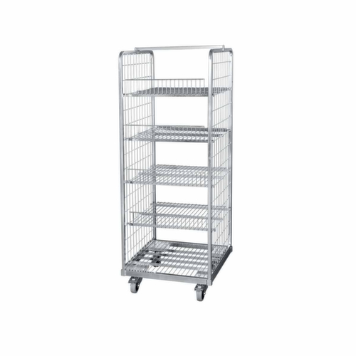 Rolcontainer met soepel lopende elastische banden, draagvermogen 500 kg, lengte x breedte 600 x 600 mm