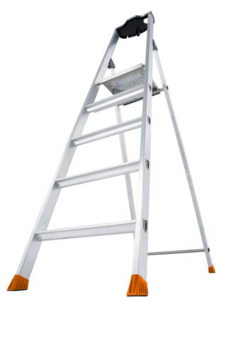 Krause trapladder MONTO® Solido® met bordes met gerstekorrelprofiel, 5 treden met profiel