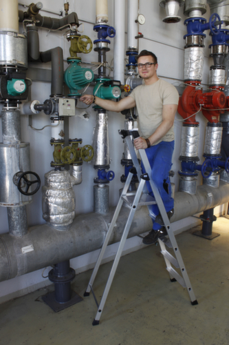 Krause trapladder MONTO® Solido® met bordes met gerstekorrelprofiel, 5 treden met profiel