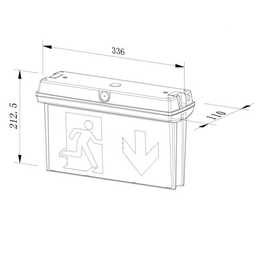 B-Safety LED-noodverlichting V-LUX TOP, bevestiging Voor plafondmontage, insteekbare aanwijzingsborden