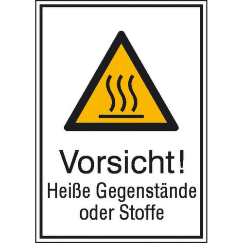 combi-waarschuwingsbord SafetyMarking® ‘Voorzichtig! Hete voorwerpen of stoffen’
