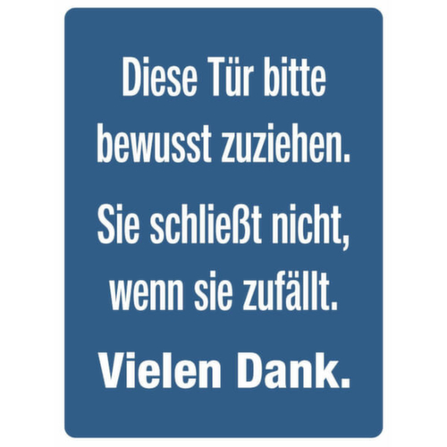 Deurbord SafetyMarking®, "Deze deur goed dichttrekken."