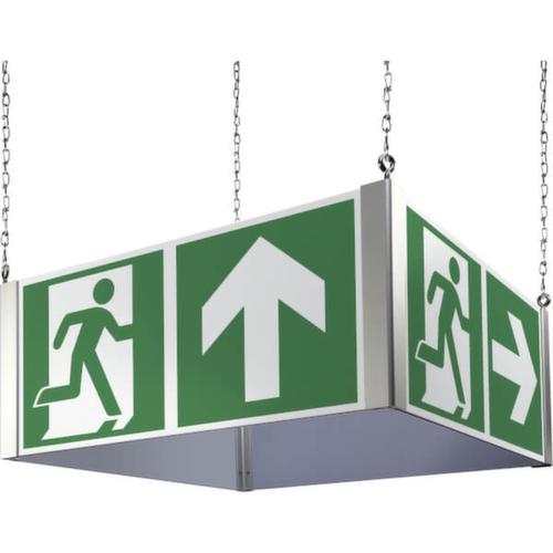 kubus met vluchtroutepictogram