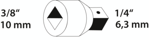 GEDORE 3020 3/8" naar 1/4" verloopstuk