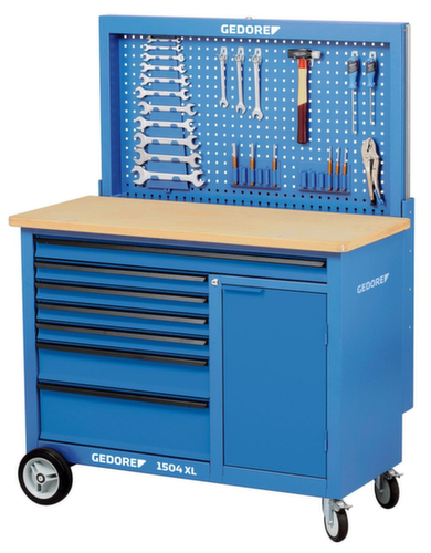GEDORE 1504 XL Roller werkbank 1,25 m breed met 7 laden