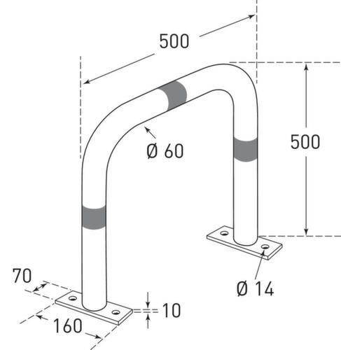 Moravia Beschermbeugel CITY groß, hoogte 500 mm, voor vastschroeven
