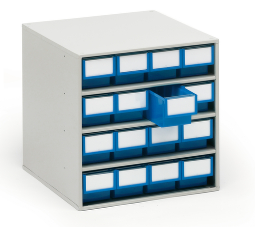 Treston Klein magazijn, 16 lade(n), RAL7035 lichtgrijs/blauw