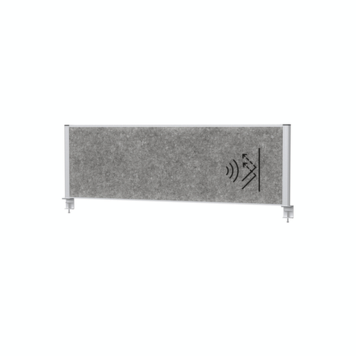 MAUL Tafelscheidingswand MAULconnecto, hoogte x breedte 515 x 1600 mm, wand donkergrijs