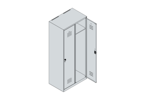 C+P locker Classic Plus met 2 vakken, vakbreedte 400 mm