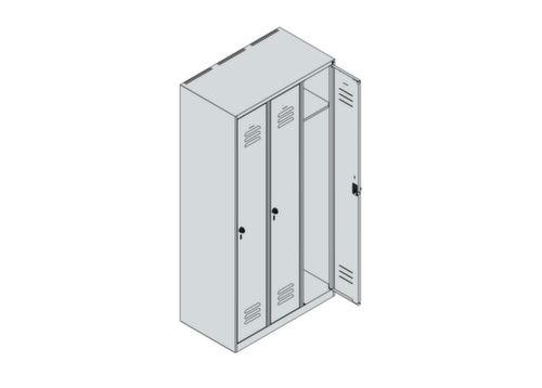 C+P locker Classic Plus met 3 vakken, vakbreedte 300 mm
