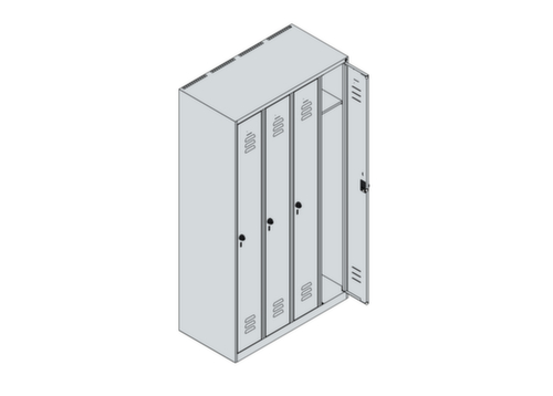 C+P locker Classic Plus met 4 vakken, vakbreedte 250 mm
