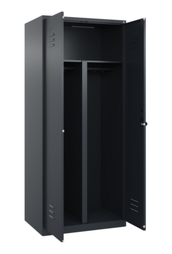 C+P Locker met zitbank Classic Plus voor scheiding van kleding, vakbreedte 400 mm