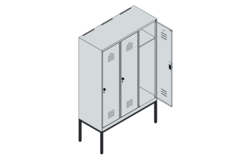 C+P locker Classic Plus met 3 vakken, vakbreedte 400 mm