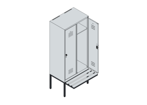 C+P locker Classic Plus met bank, vakbreedte 400 mm