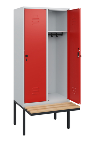 C+P locker Classic Plus met bank, vakbreedte 400 mm