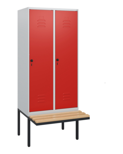 C+P locker Classic Plus met bank, vakbreedte 400 mm