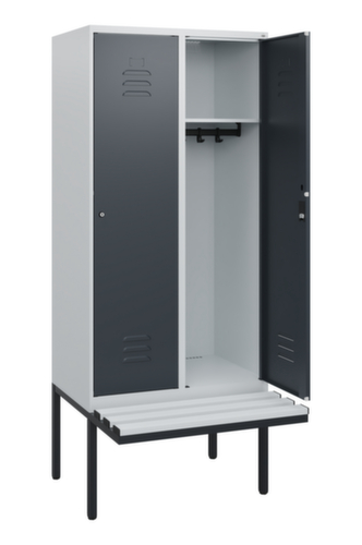 C+P locker Classic Plus met bank, vakbreedte 400 mm