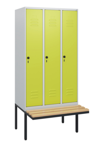 C+P locker Classic Plus met bank, vakbreedte 300 mm