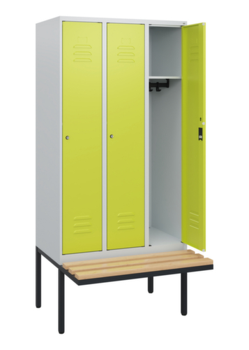 C+P locker Classic Plus met bank, vakbreedte 300 mm