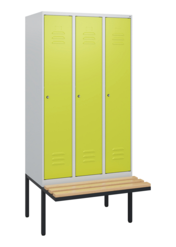 C+P locker Classic Plus met bank, vakbreedte 300 mm