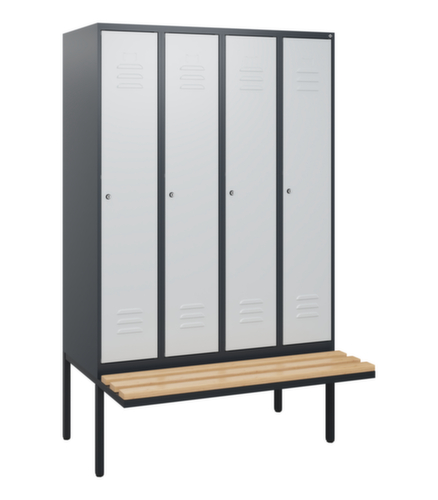 C+P locker Classic Plus met bank, vakbreedte 300 mm