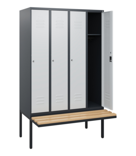 C+P locker Classic Plus met bank, vakbreedte 300 mm