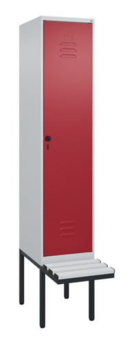 C+P Locker met zitbank Classic Plus voor scheiding van kleding, vakbreedte 400 mm