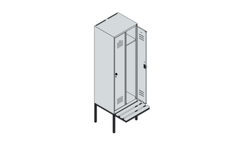 C+P locker Classic Plus met bank, vakbreedte 300 mm