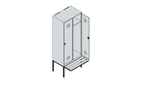 C+P locker Classic Plus met bank, vakbreedte 400 mm