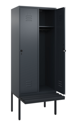 C+P locker Classic Plus met bank, vakbreedte 400 mm