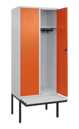 C+P locker Classic Plus met bank, vakbreedte 400 mm